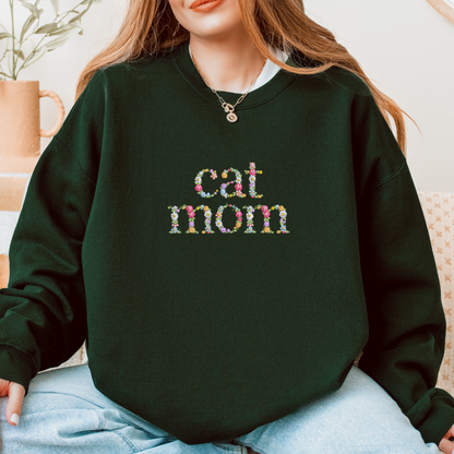 Floral Cat Mom Crew