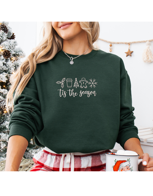 Tis The Season Embroidered Crew