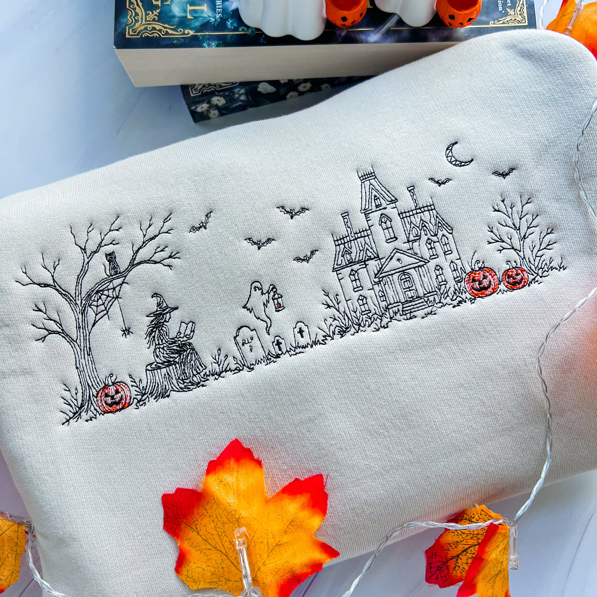 Spooky Manor Embroidered Crew