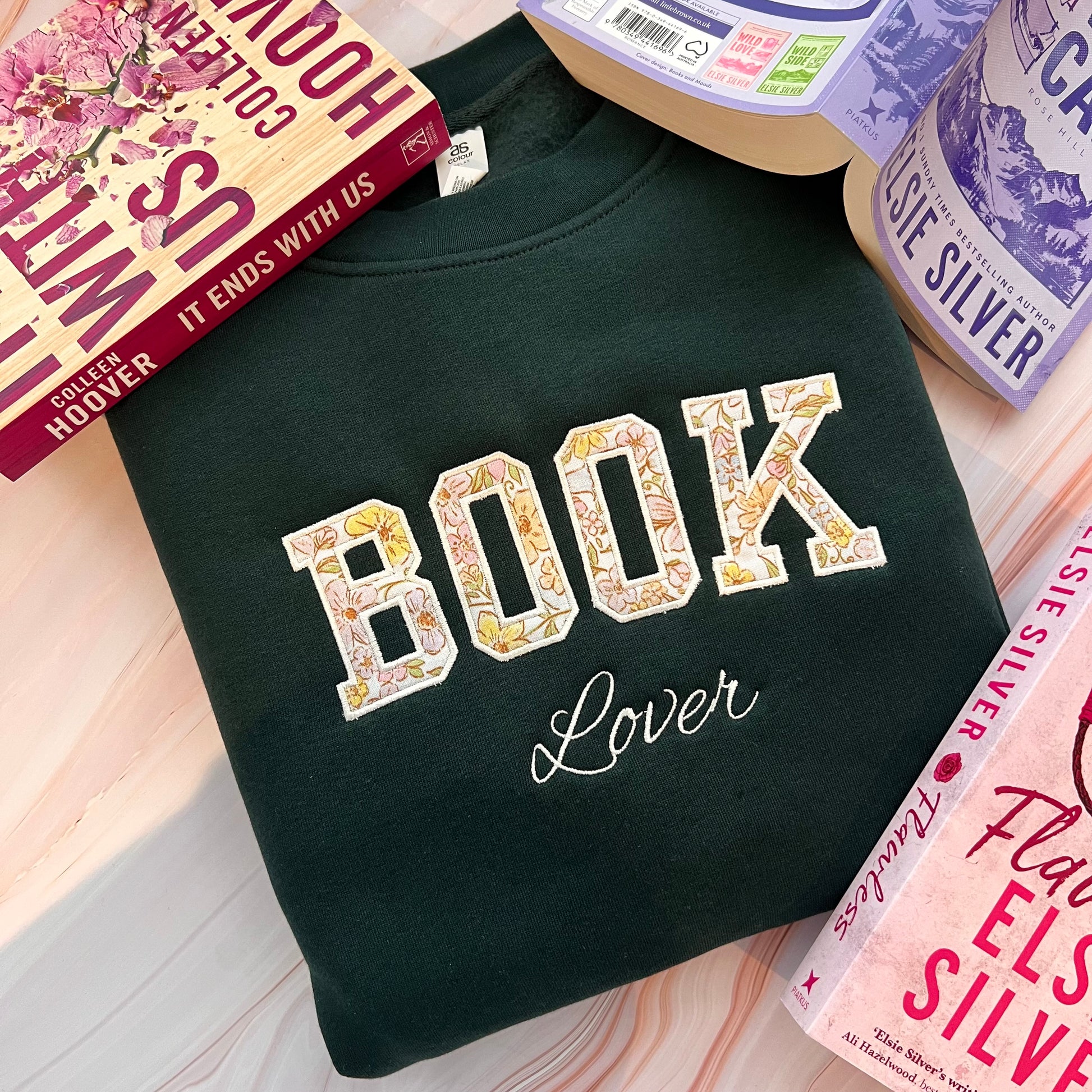 Book Lover embroidered sweatshirt for book lovers and book club outfits