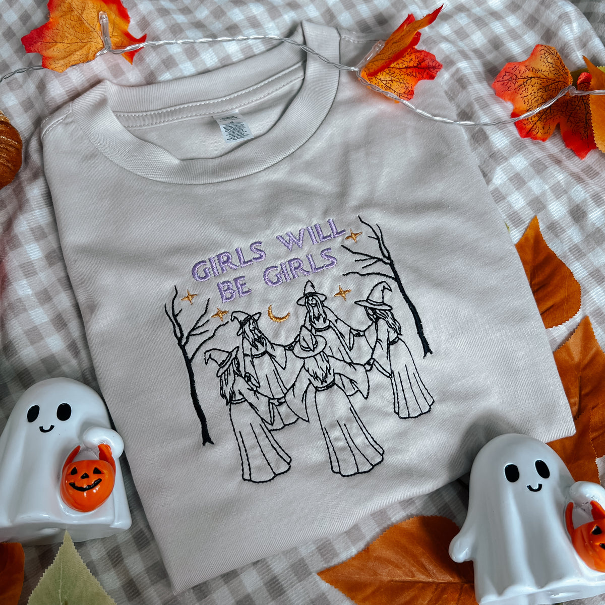 Kids - Girls Will Be Girls Witches Embroidered Tee