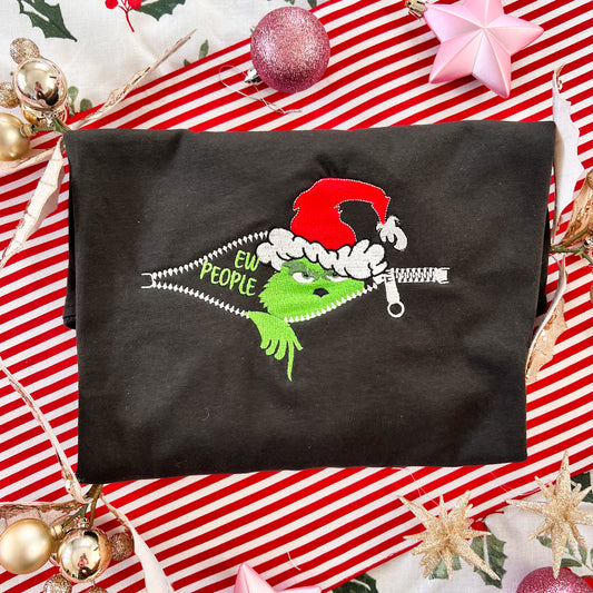 Grinch Eww People Embroidered Tee
