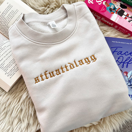 Stfuattdlagg embroidered sweatshirt for spicy book lovers