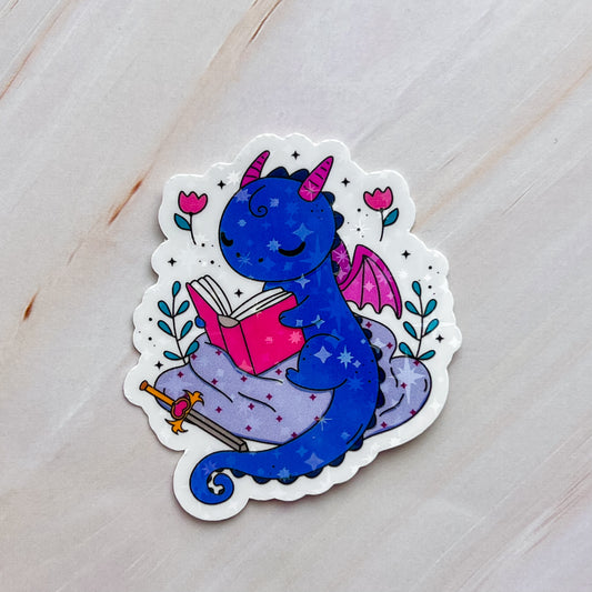 Reading Dragon Sticker