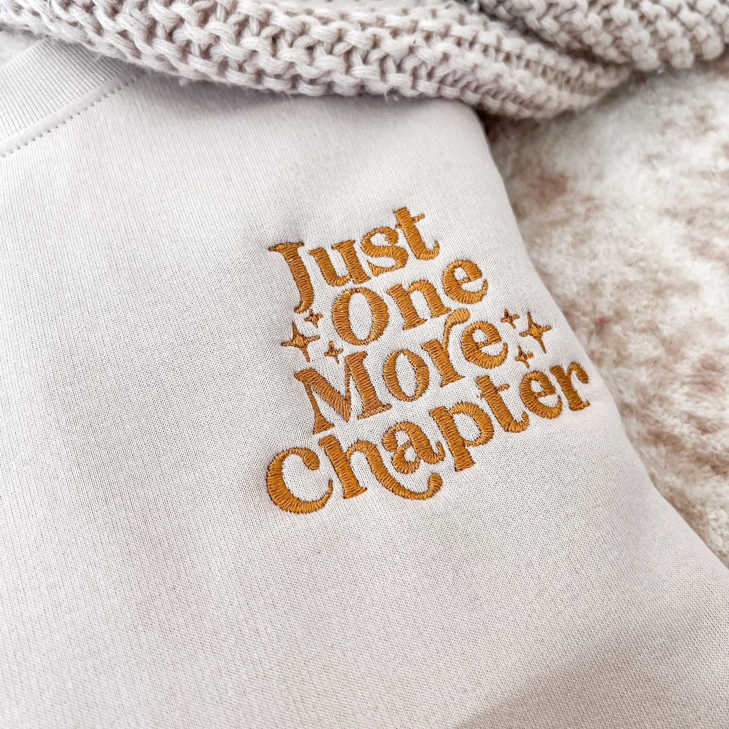 Just One More Chapter Embroidered Crew