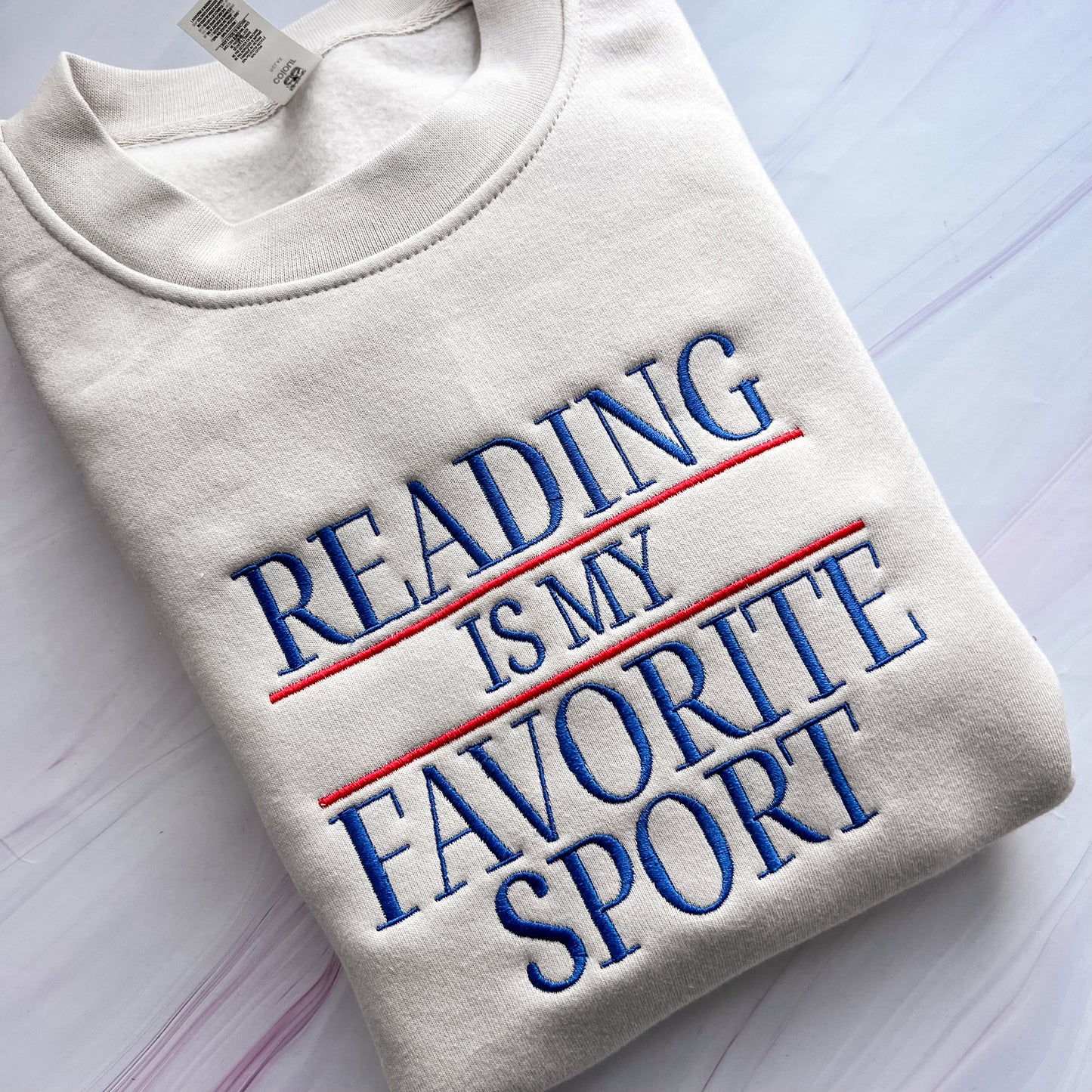 Reading Is My Favourite Sport Embroidered Crew
