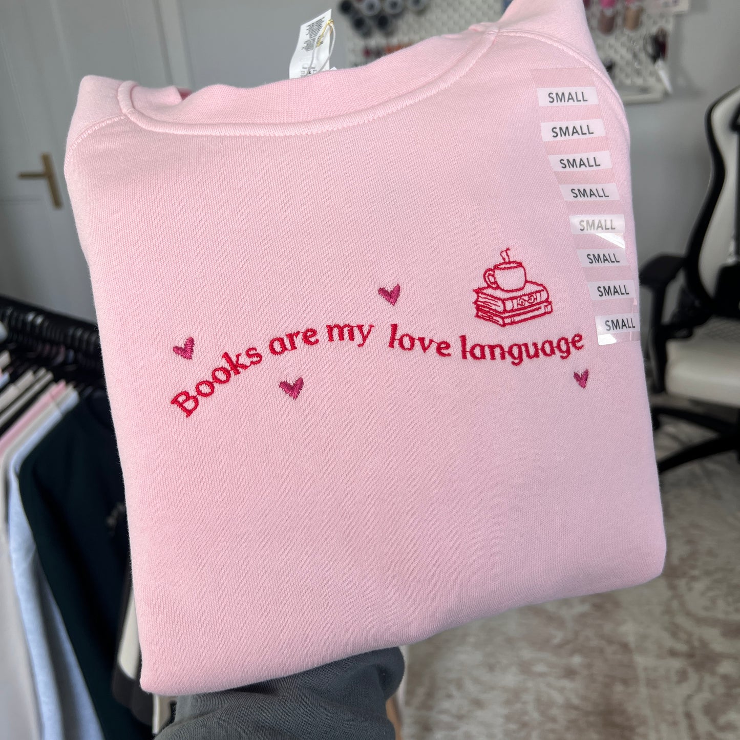 SAMPLE - Books Are My Love Language Crew - size S