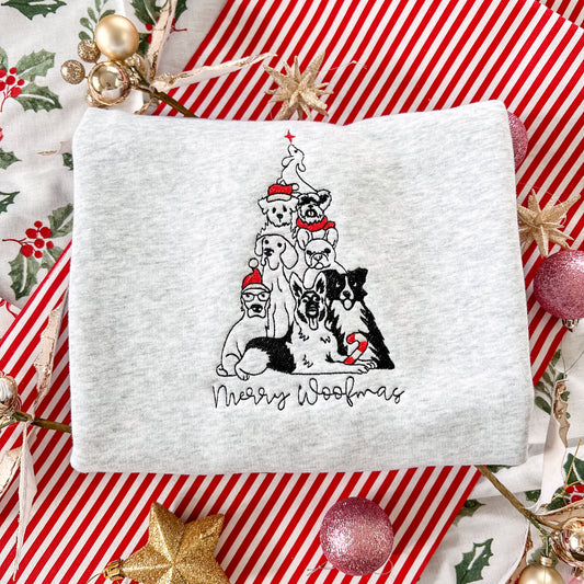 Merry Woofmas Embroidered Crew