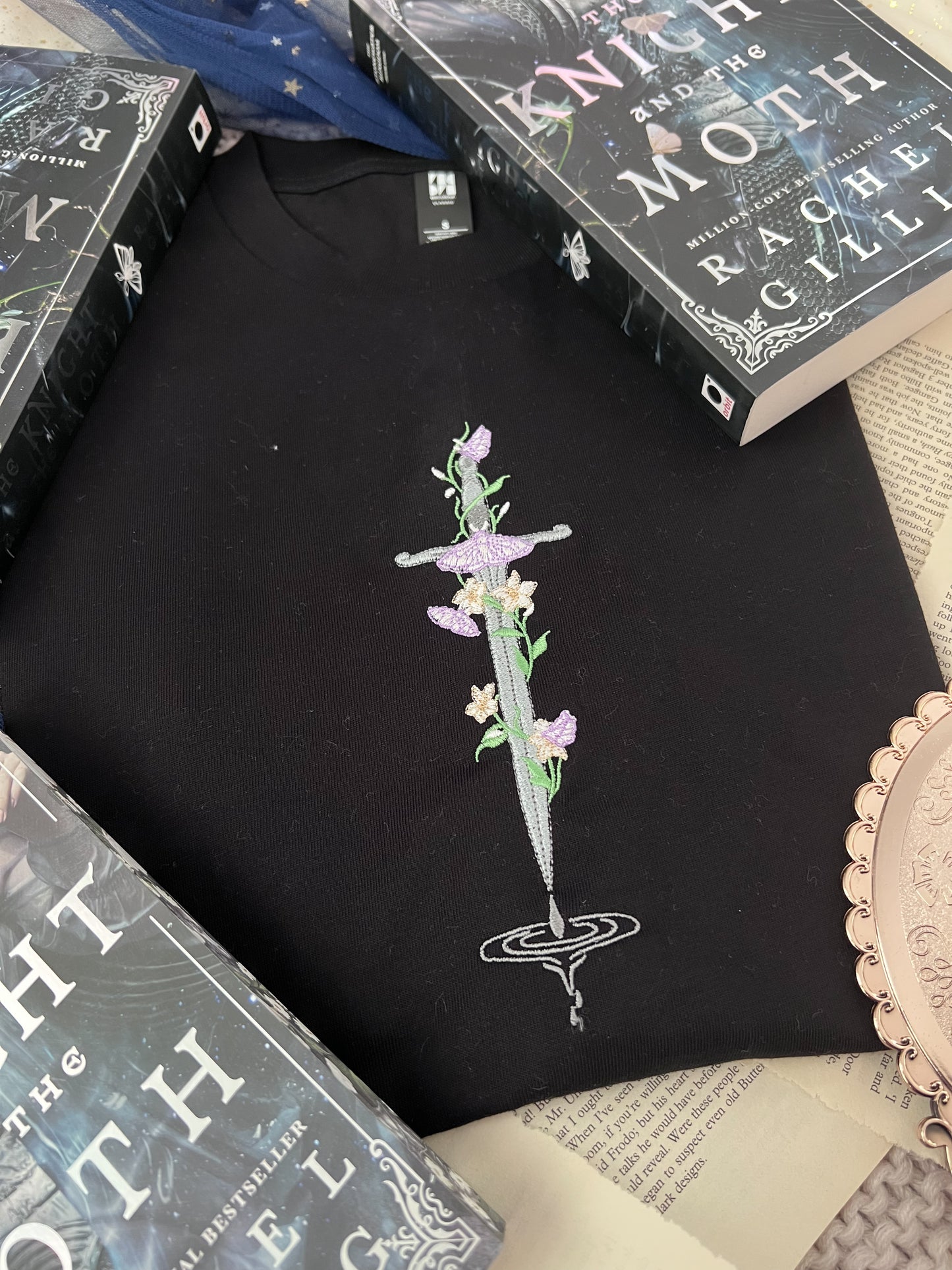 Knight and the Moth Embroidered Tee