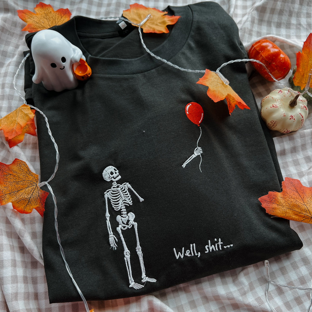 Funny Skeleton Embroidered Tee