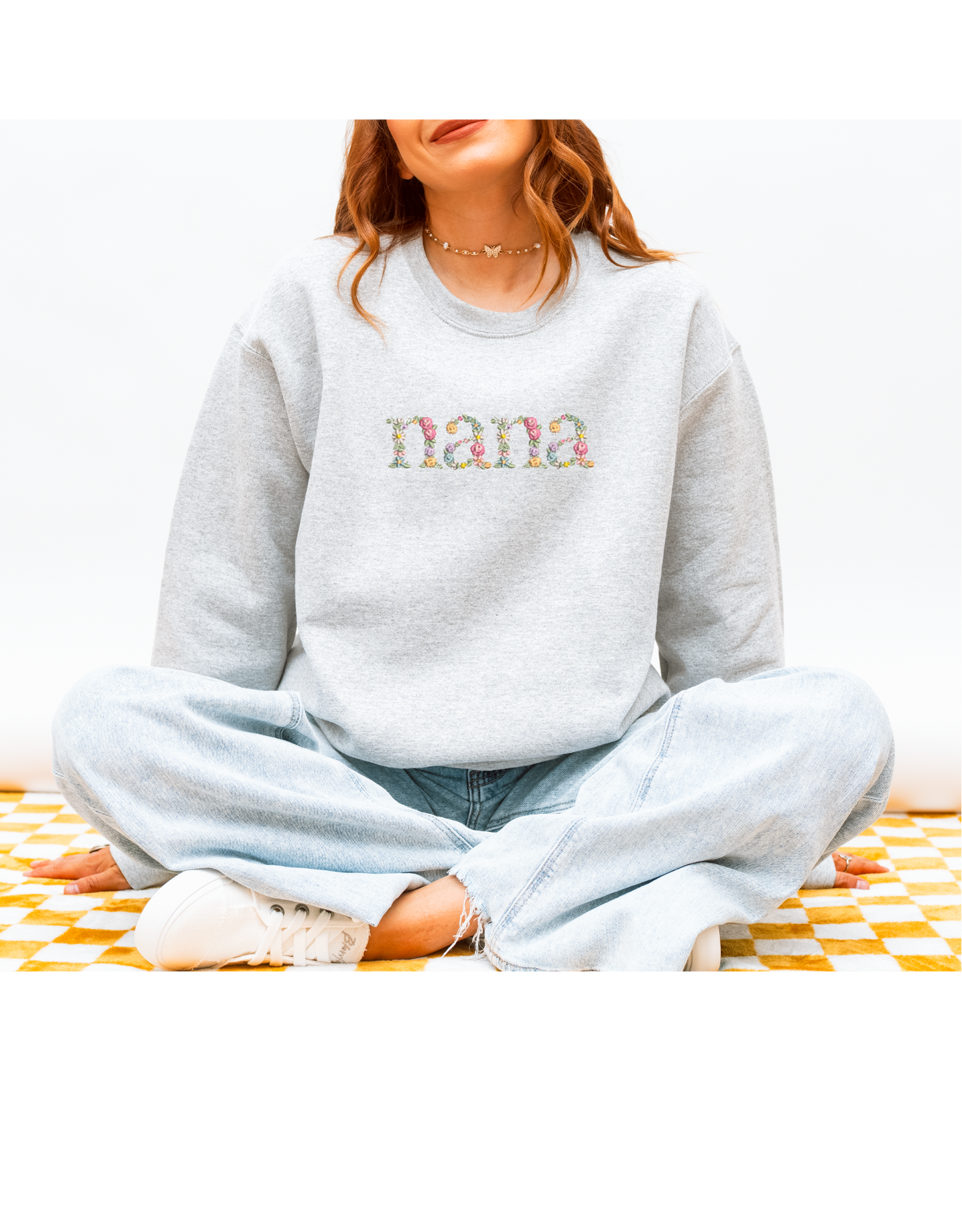 Floral Nana Crew