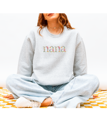 Floral Nana Crew