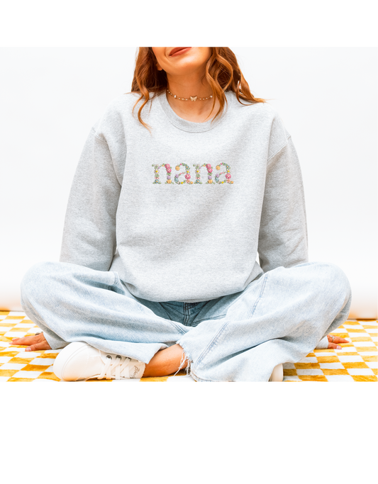 Floral Nana Crew