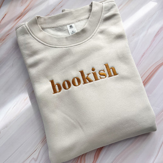 SAMPLE - Bookish Embroidered Crew - size XL