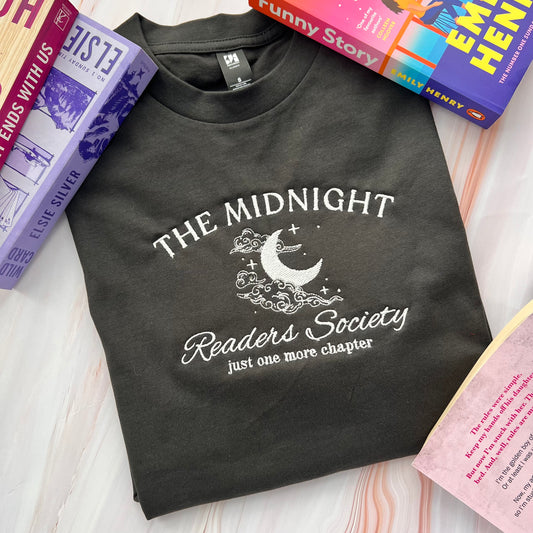 The Midnight Reader Society Embroidered Tee