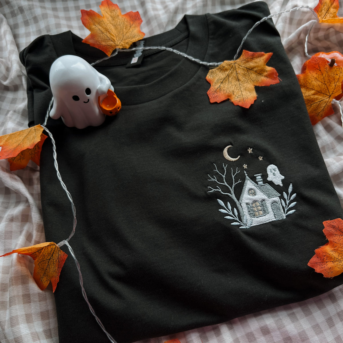 Haunted House Embroidered Tee