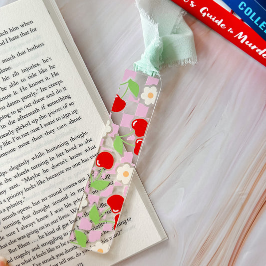 Checkered Cherry Bookmark