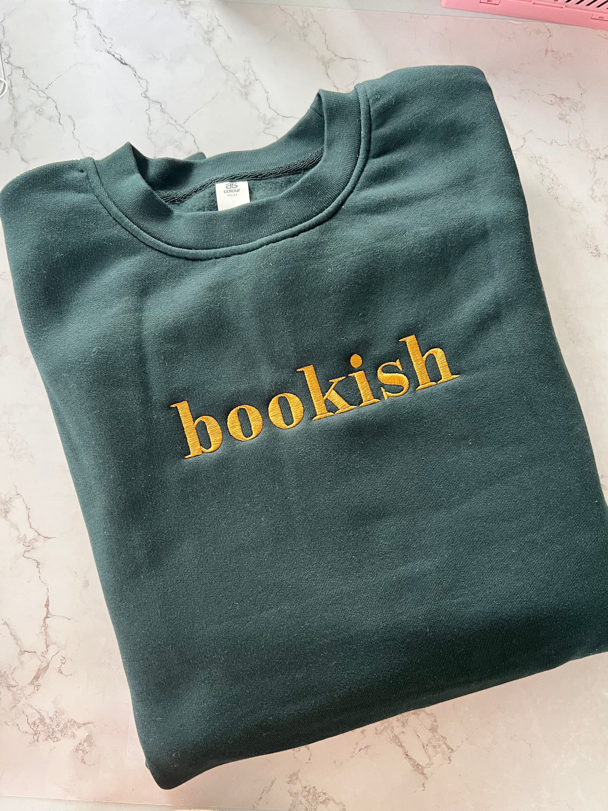 embroidered sweatshirt for book lovers and book club outfits