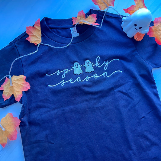 Kids - Spooky Season Embroidered Tee