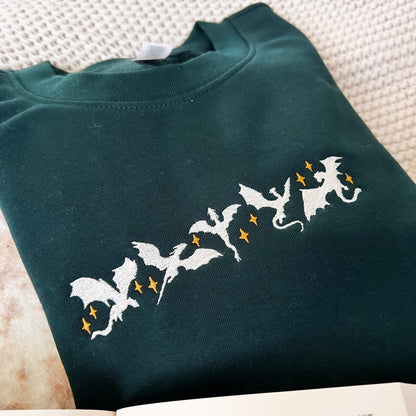 SAMPLE - Fantasy Dragons Embroidered Crew - size S