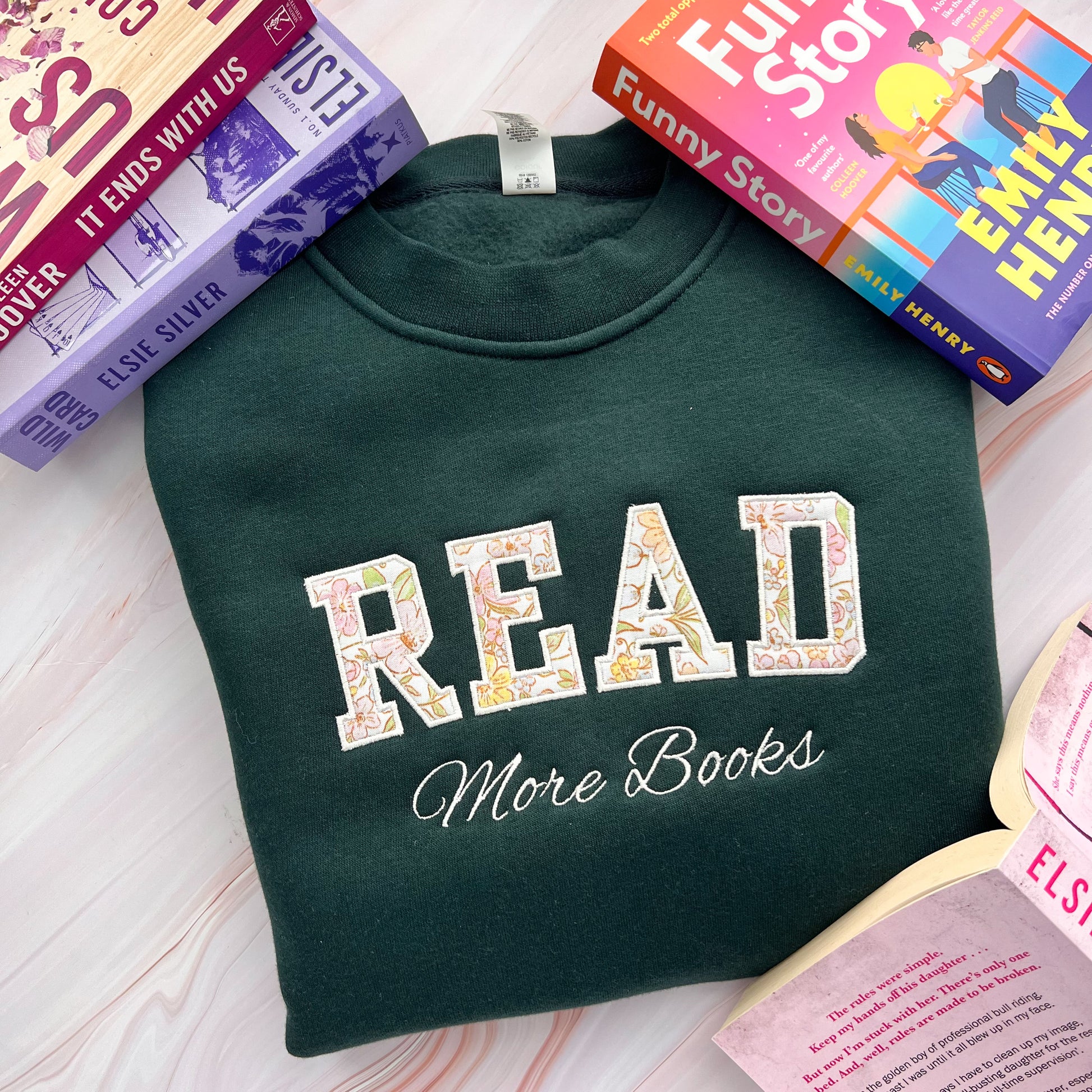 Read More Books embroidered sweatshirt for book lovers and book club outfits