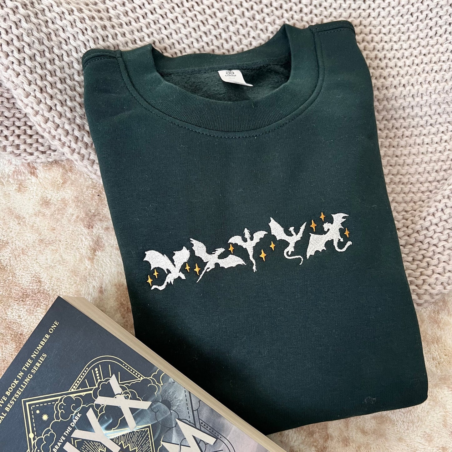 Fantasy Dragons Embroidered Crew