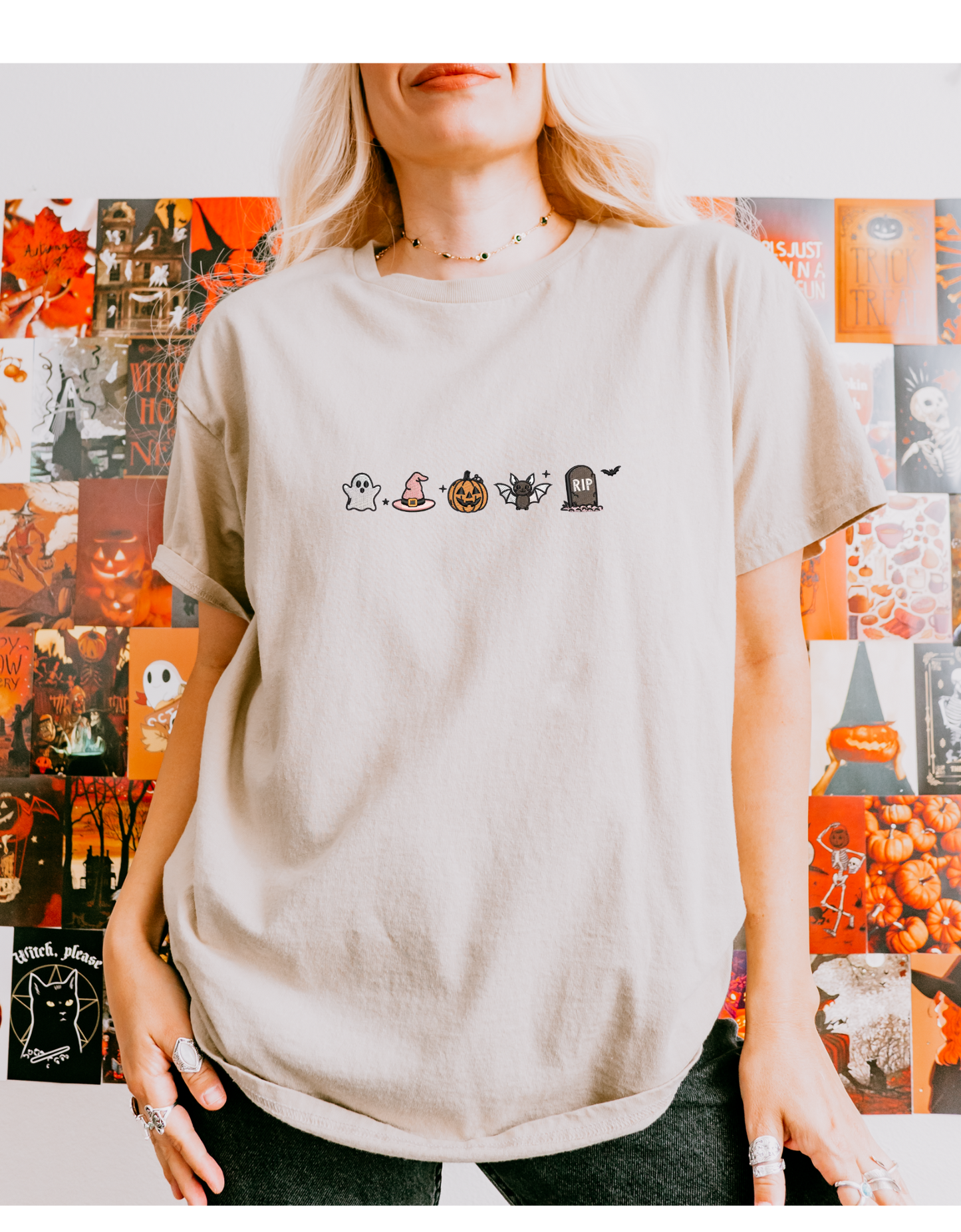 Halloween Icons Embroidered Tee