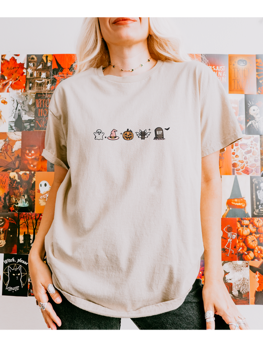 Halloween Icons Embroidered Tee