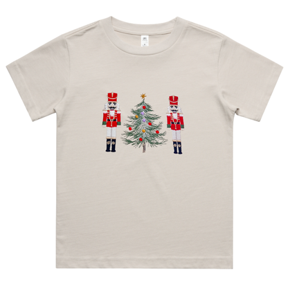 Kids - Nutcrackers & Christmas Tree Embroidered Tee