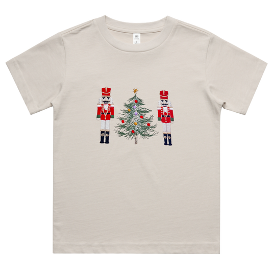 Kids - Nutcrackers & Christmas Tree Embroidered Tee
