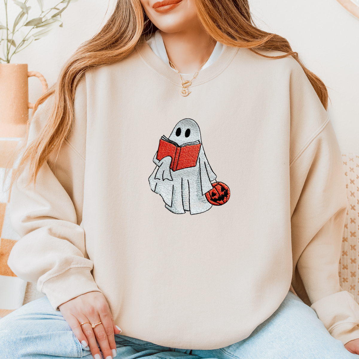 Reading Ghost Embroidered Crew