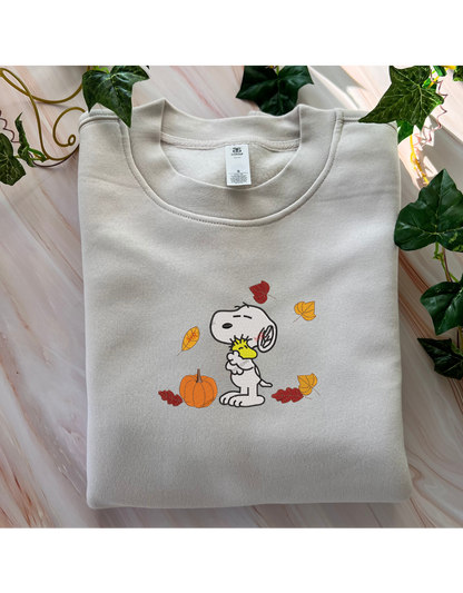 Snoopy Fall Embroidered Crew